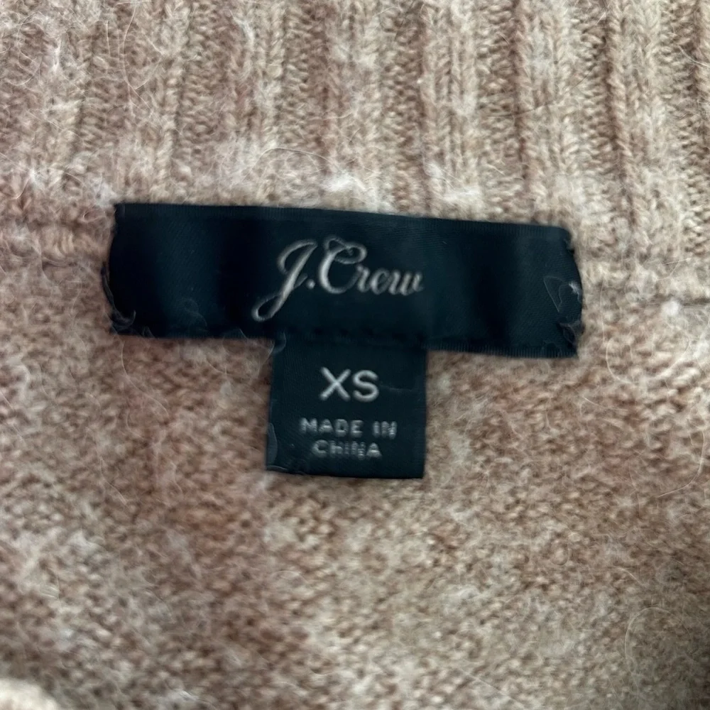 J.Crew Camel Oversized Crewneck‎ Sweater in Super Soft Yarn Wool Alpaca Size XS